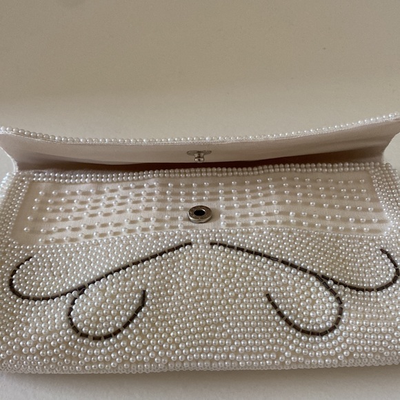 Vintage purse ivory beaded, made in Japan new w/o tags clutch - Picture 5 of 6